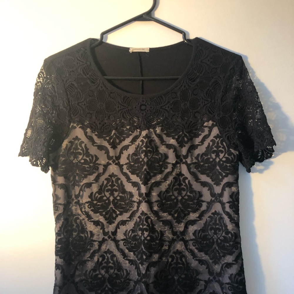 Black embroidered dress